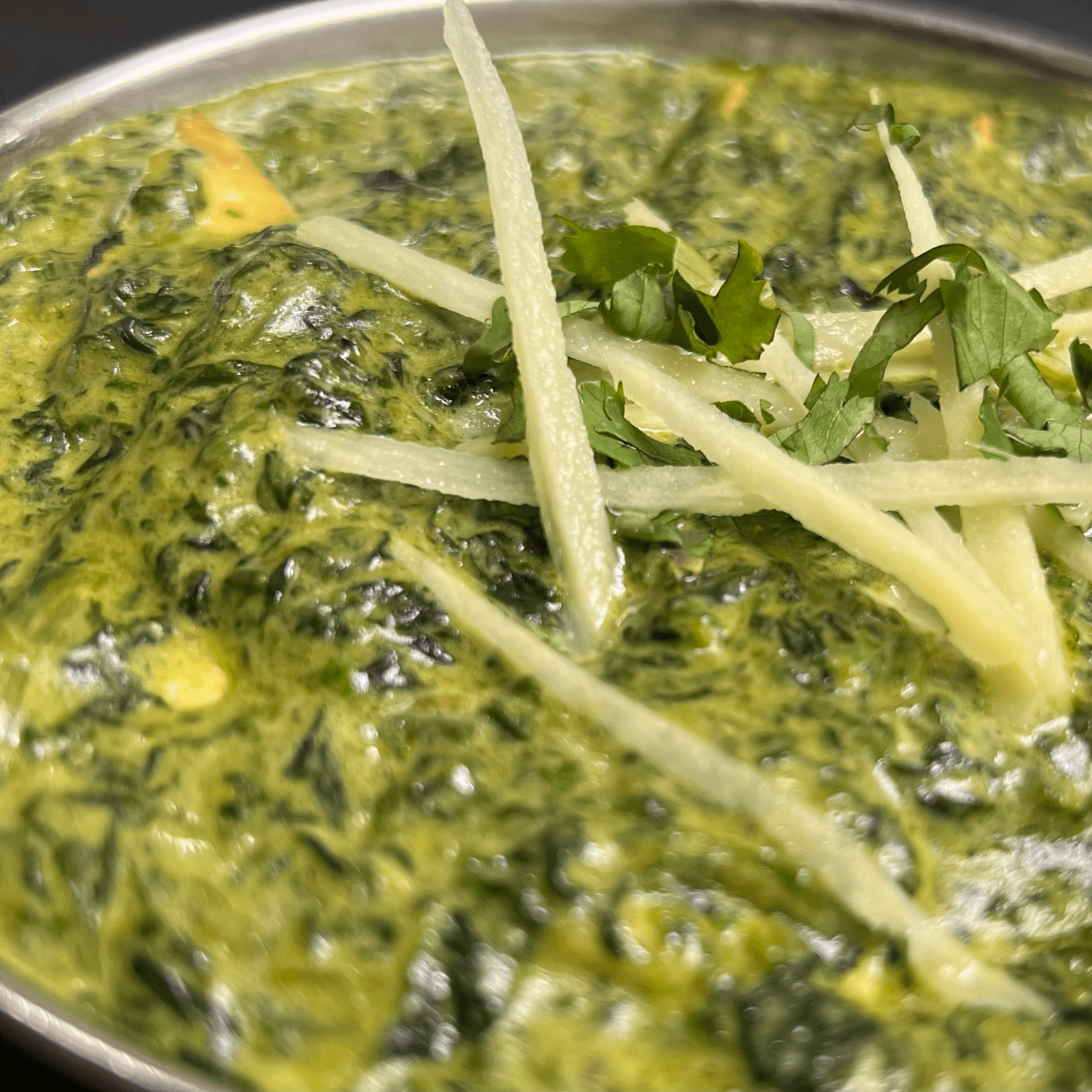 Shrimp Saag (Spinach) (GF).