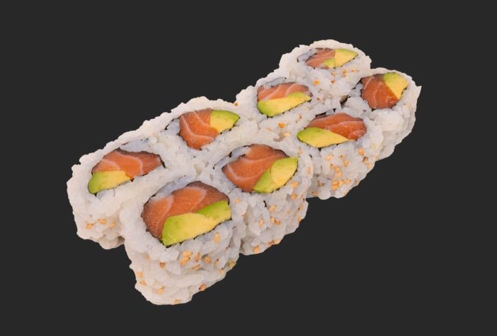 R12 Salmon Avocado Roll/ Raw Fish.