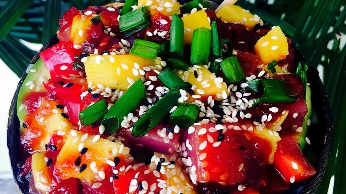 A Frame-spicy Datil Poke Bowl.