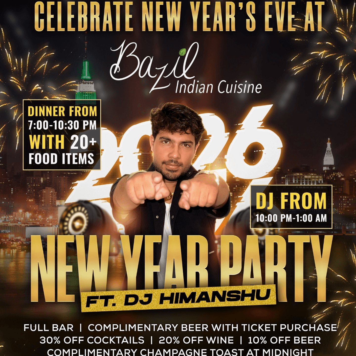 2026 NEW YEARS EVE PARTY AT BAZIL