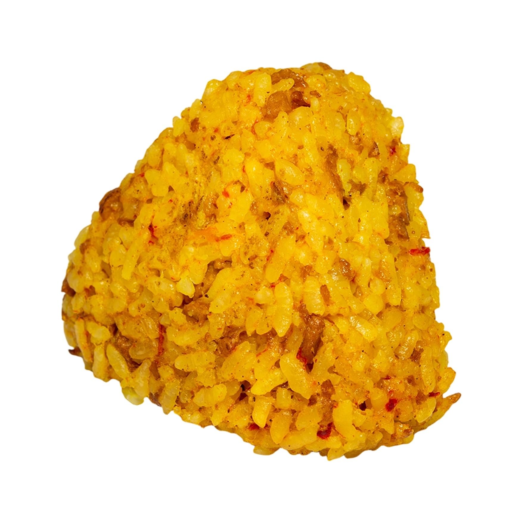 Curry Cheese Lava Triangle Rice Ball - 咖喱起司流心三角饭团 - Bola de Arroz Triangular de Curry con Queso Fundido.