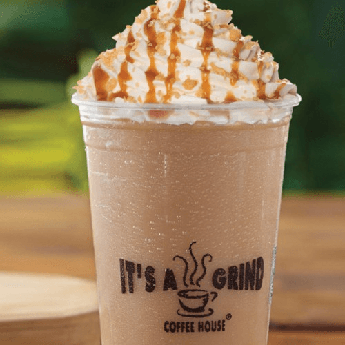 BLENDED CARAMEL MOCHA.