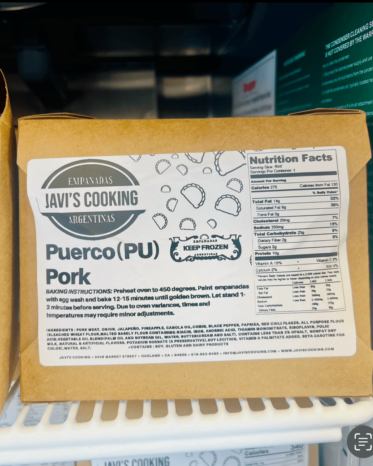 Puerco-PU (4 Pack) Frozen Empanadas.