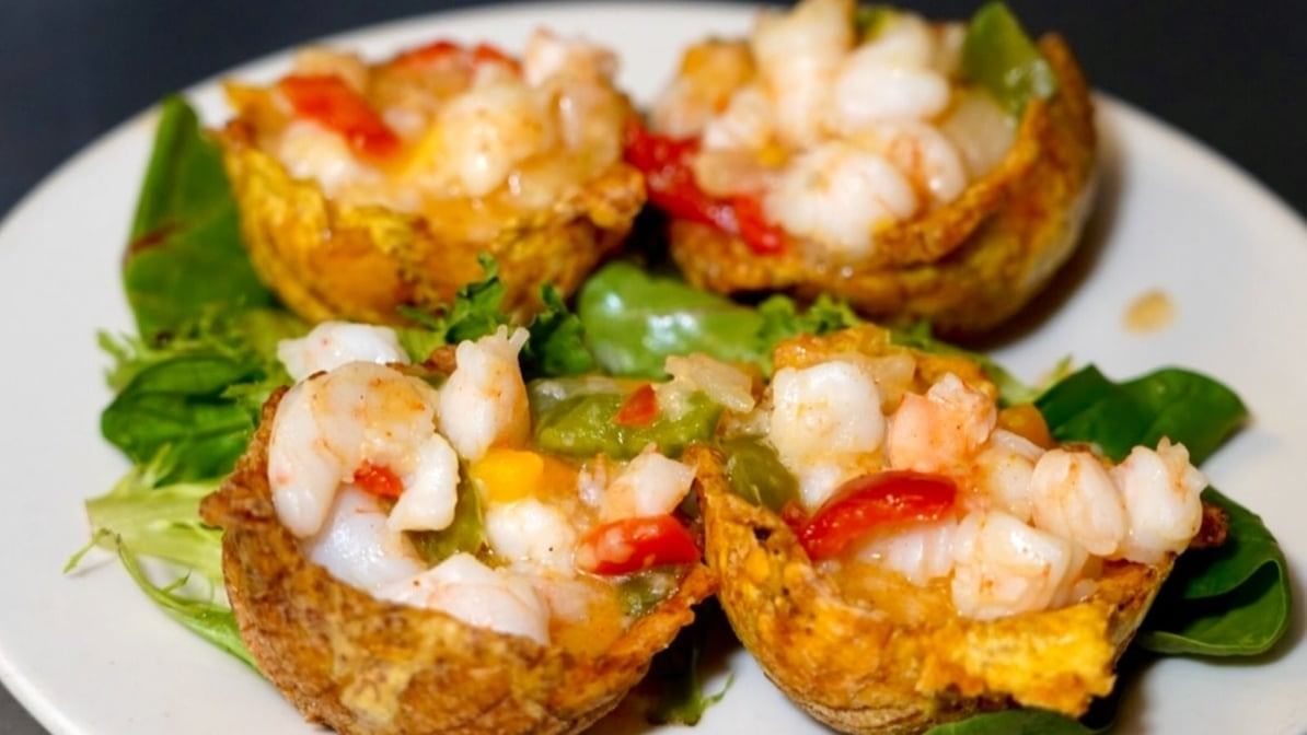 Stuffed Platain Shrimp.