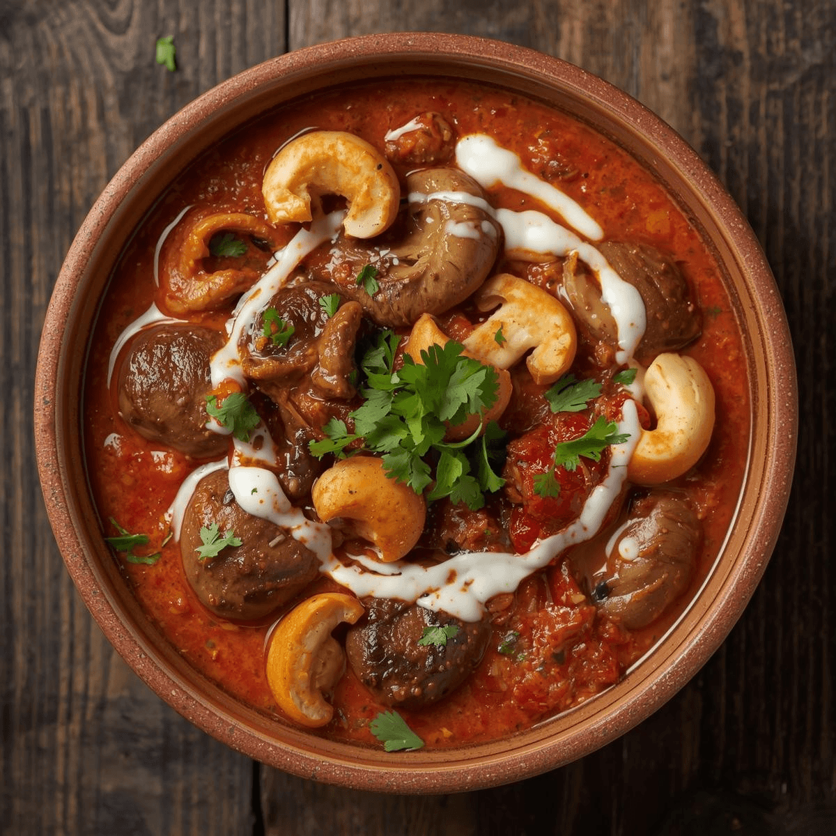 Cashew Mushroom Masala.