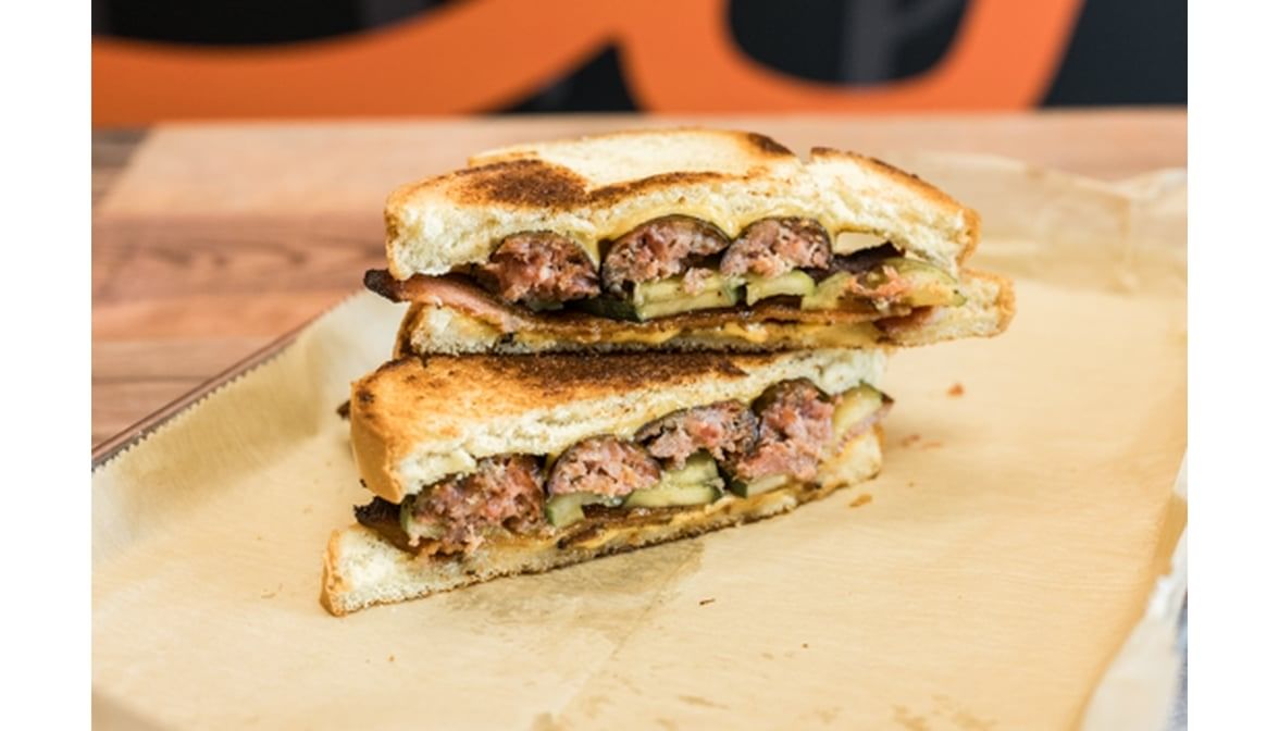 Kielbasa Stuffed Grilled Cheese.