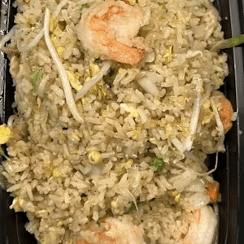 (L) Shrimp Fried Rice.