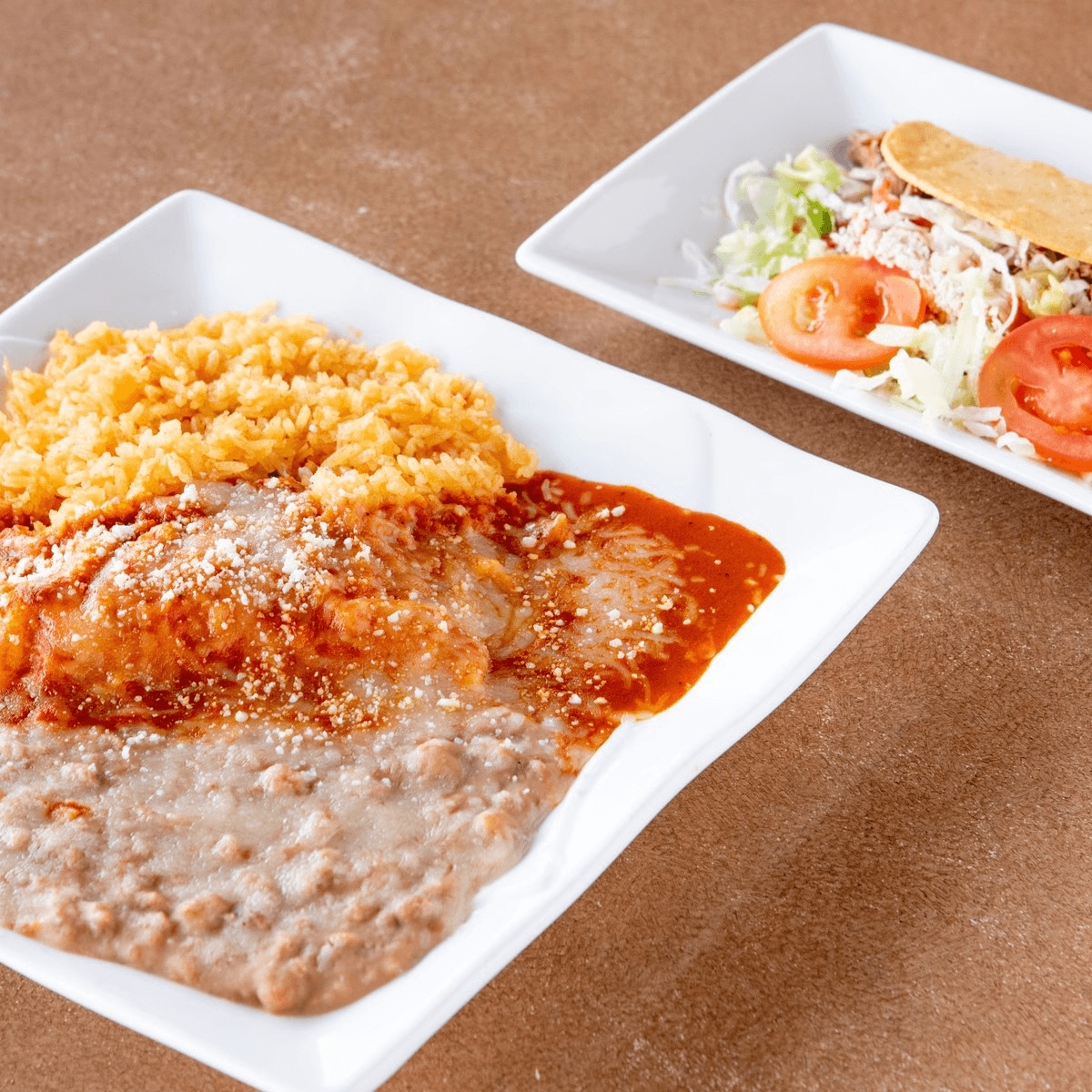 #7-One Enchilada and One Taco.