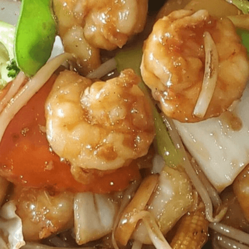 Shrimp with Mixed Vegetables.