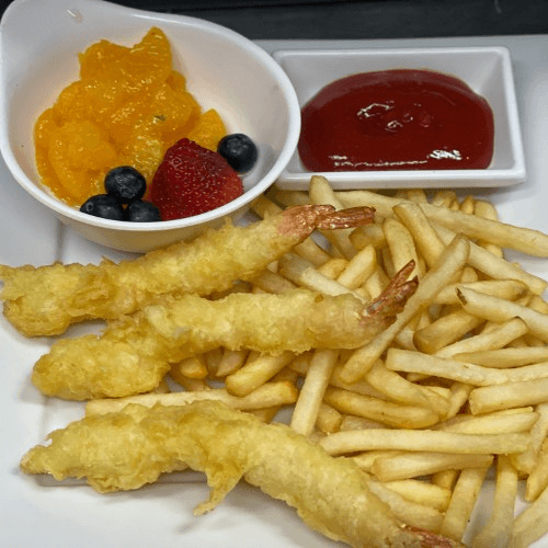 Shrimp Tempura & Fries & Fruits