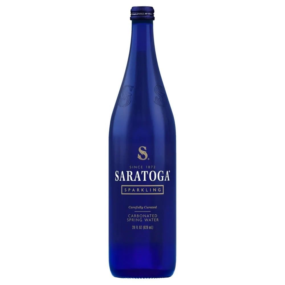 Saratoga® sparkling carbonated spring water 28 FL oz, 828mL.