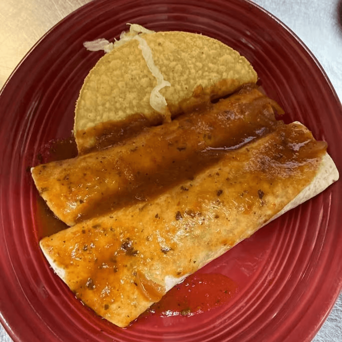 9. One Beef Burrito, One Beef Enchilada & One Beef Taco.