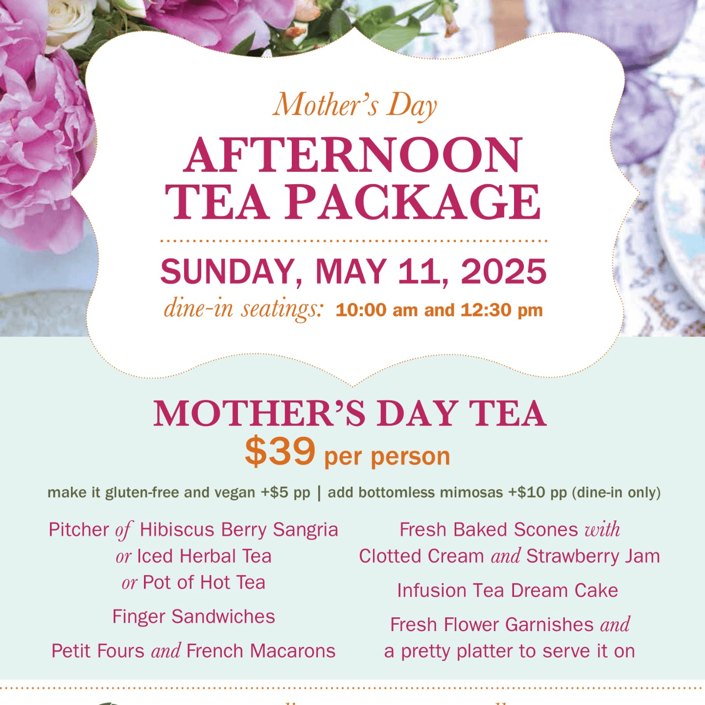 Join us for Mother's Day Tea