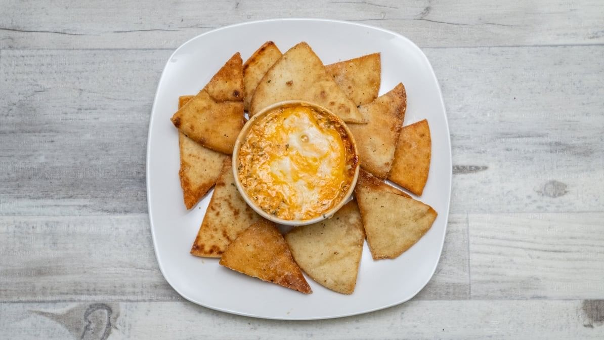 Wing Dip and Pita Chips.