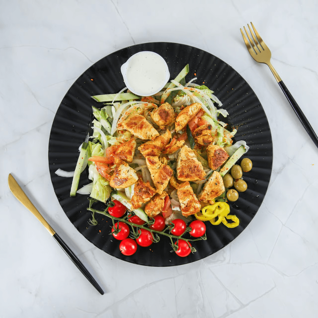 Grilled chicken salad.