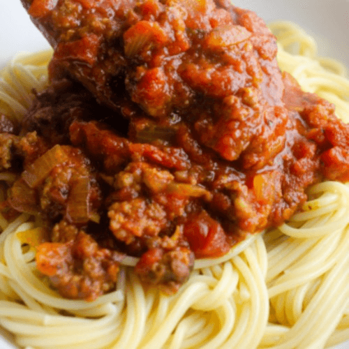 Monday Spaghetti and Meat Sauce.
