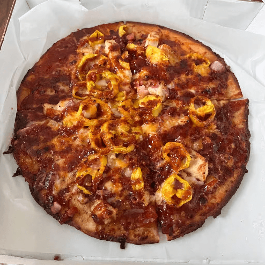 BBQ Chicken Pizza.
