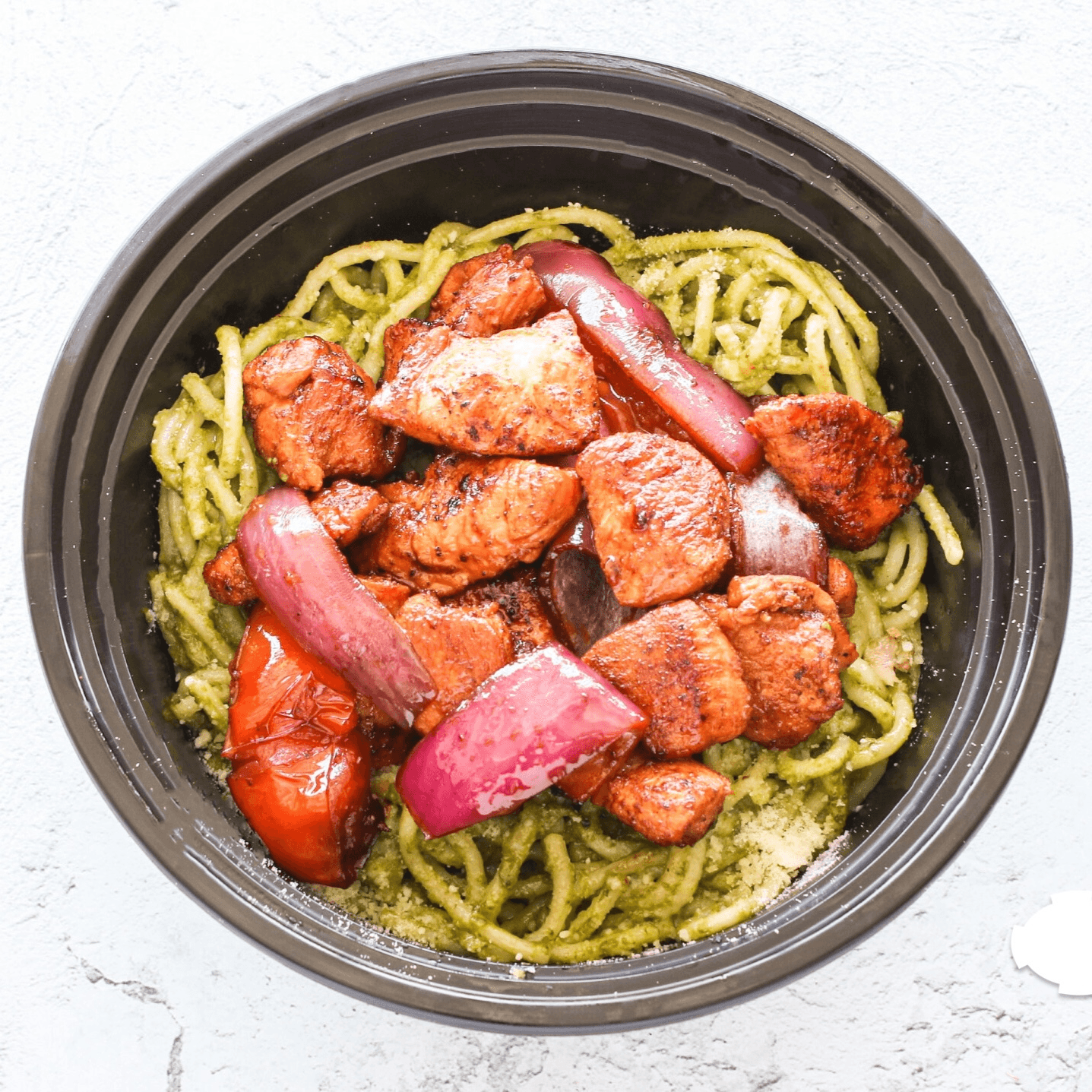 Chicken Pesto Pasta Bowl.