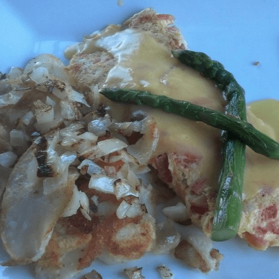 Crabmeat & Tomato Omelet.