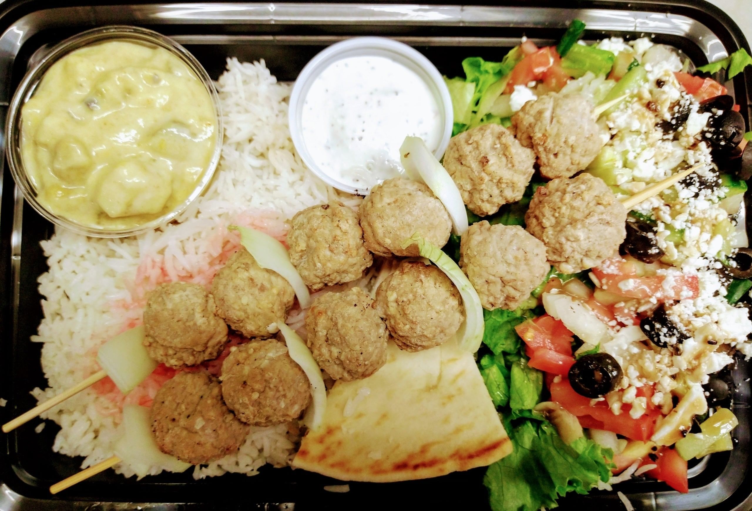 Kofteh Kabob Plate (Not Gluten Free).