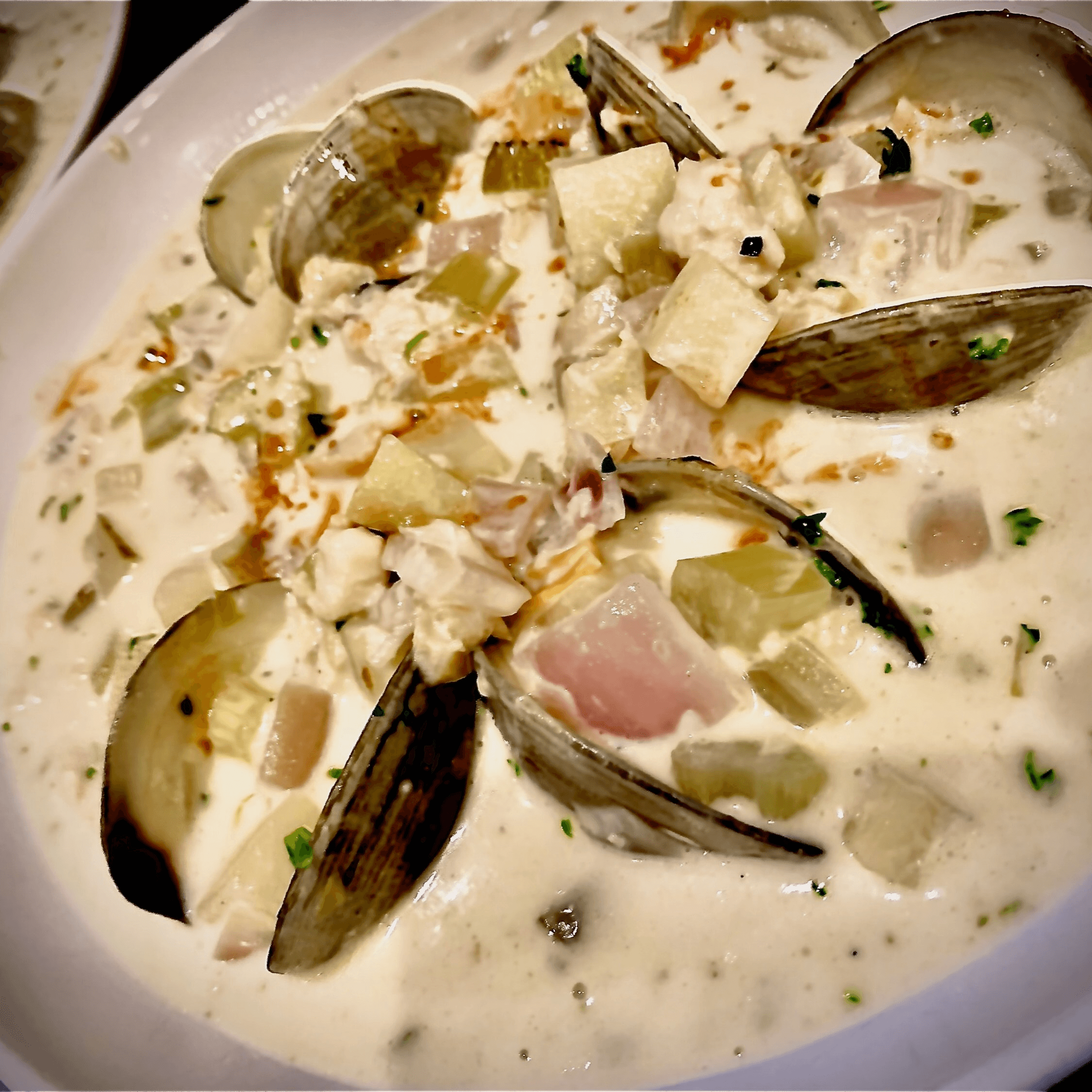 New England Clam Chowder.