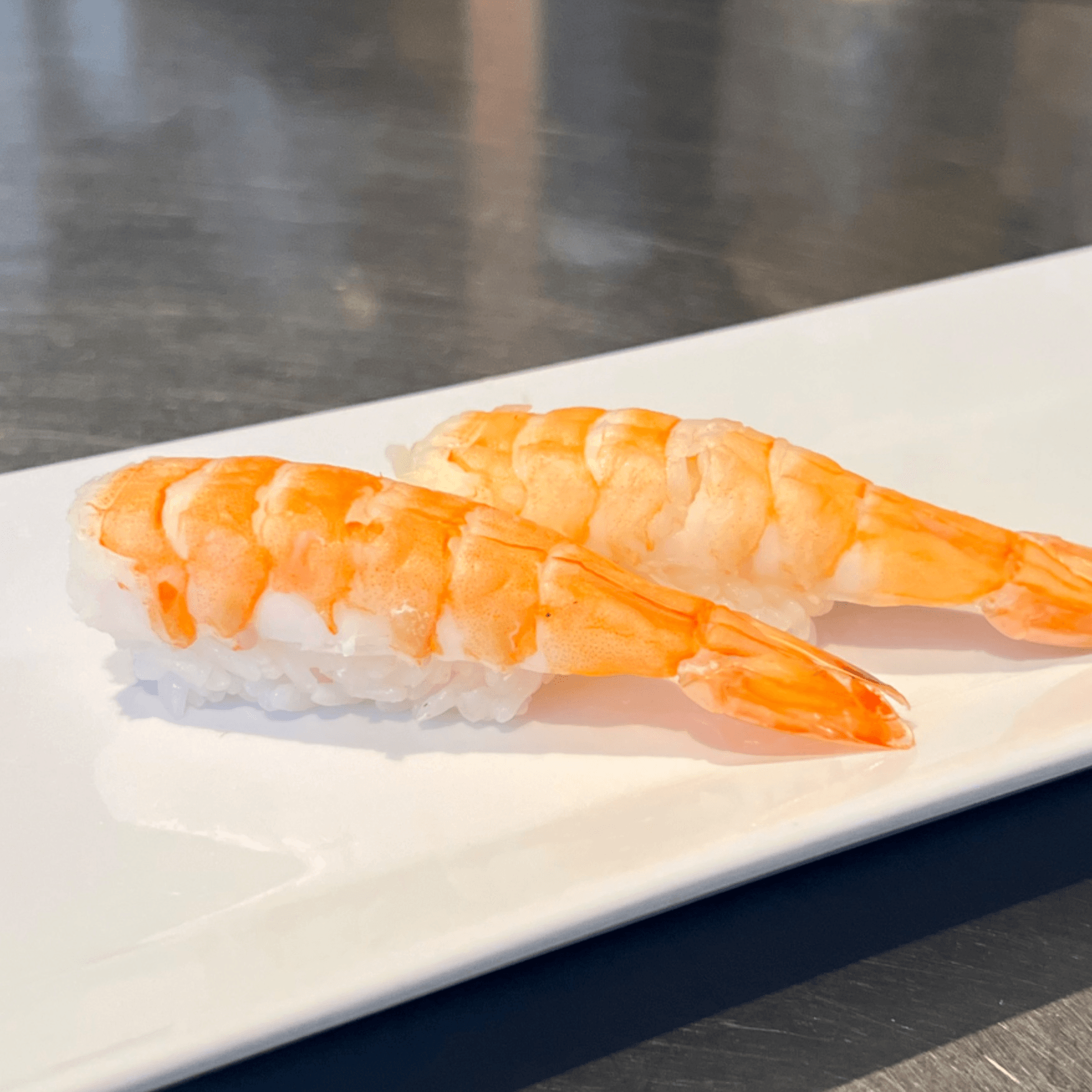 Ebi/Steamed Shrimp Nigiri.