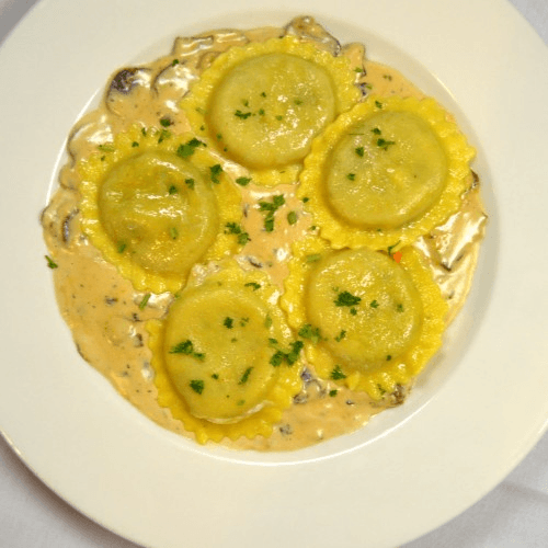 Truffle Mushroom Ravioli.