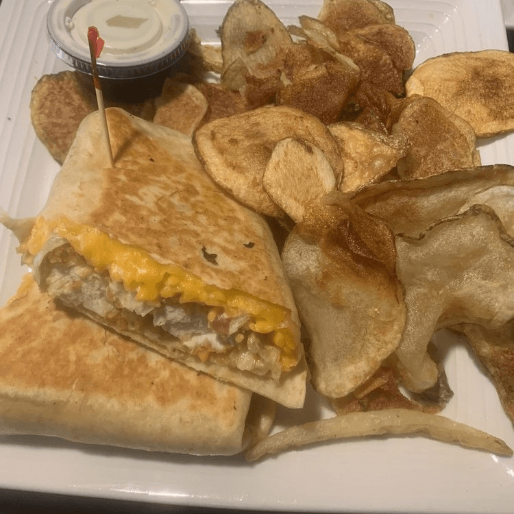 Monday Lunch Feature-Buffalo Chicken Wrap.