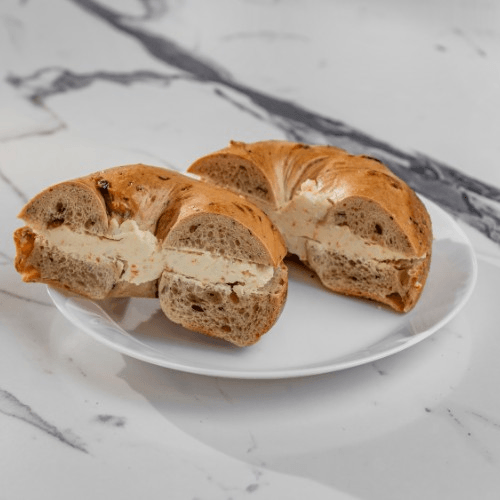 Vegetable Cream Cheese on a Bagel.