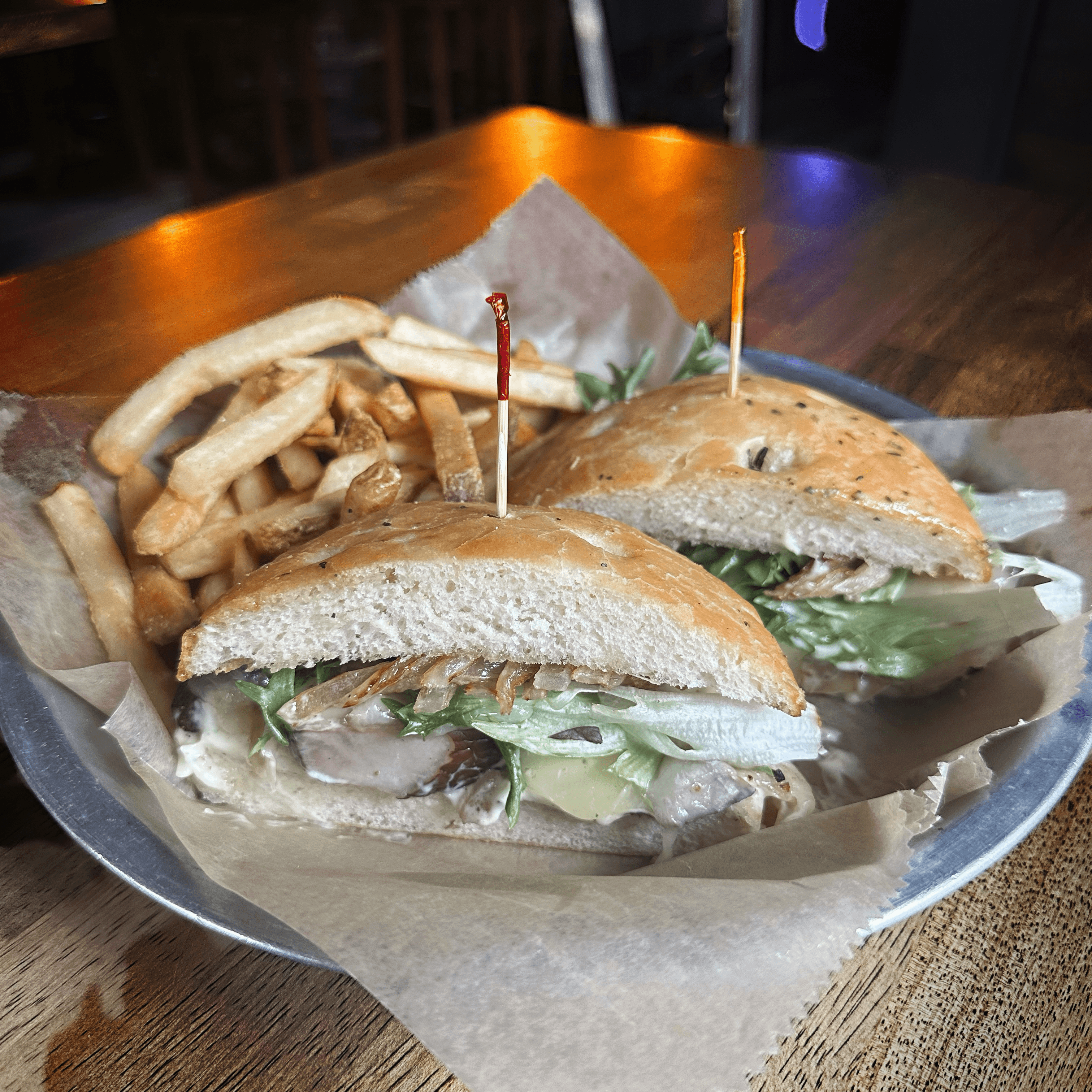 Pesto Portabella Sandwich.