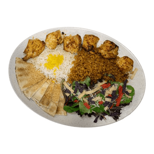 #2) Chicken Breast Kebab Plate.