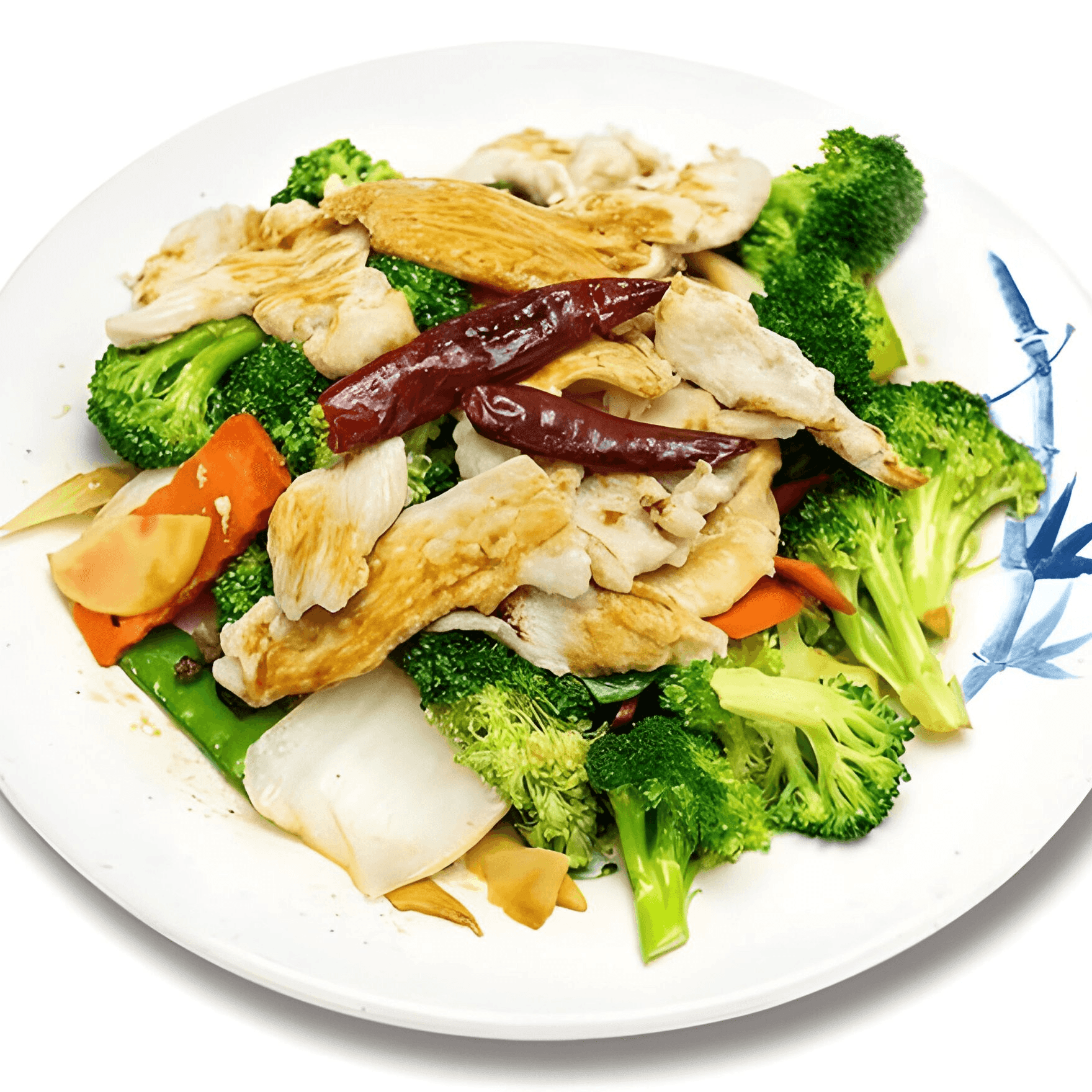 Chicken with mixed vegetable luncheon.