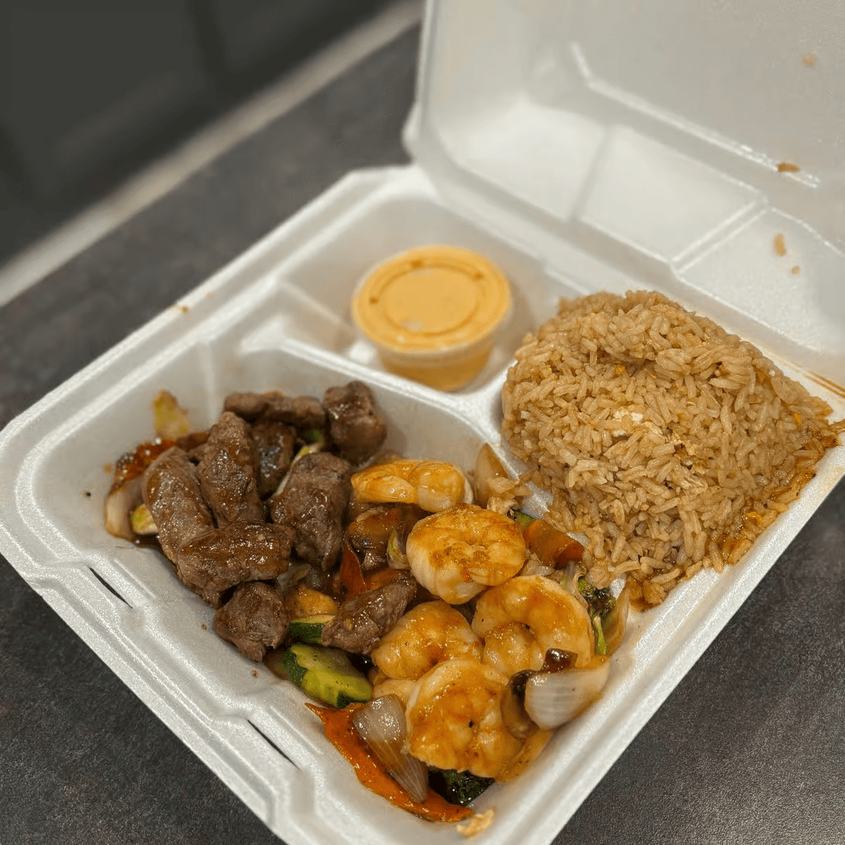 Scallop and Filet Mignon Hibachi.