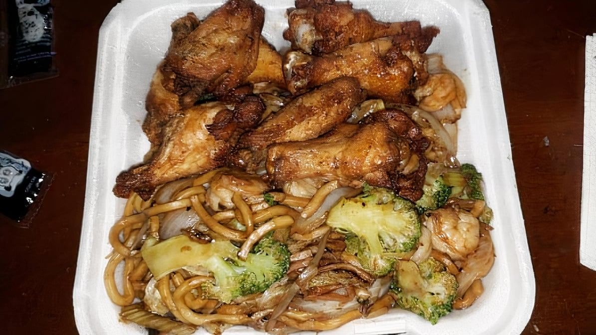 Wings and Lo Mein.