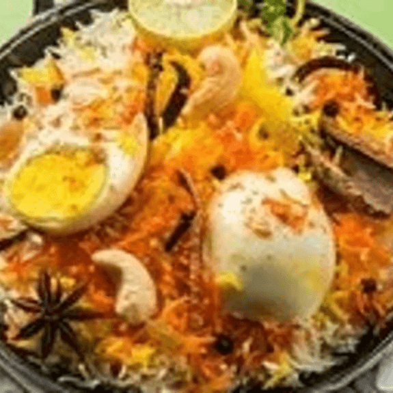 Egg biryani.