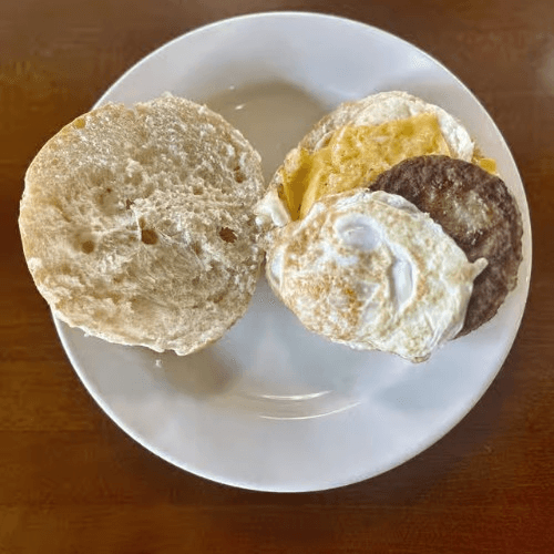 Bagel, Sausage, Egg & Cheese.