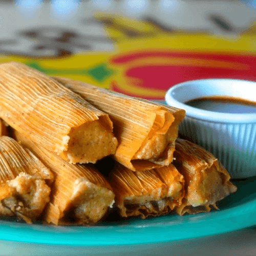 Platter of Three Famous Tamales.