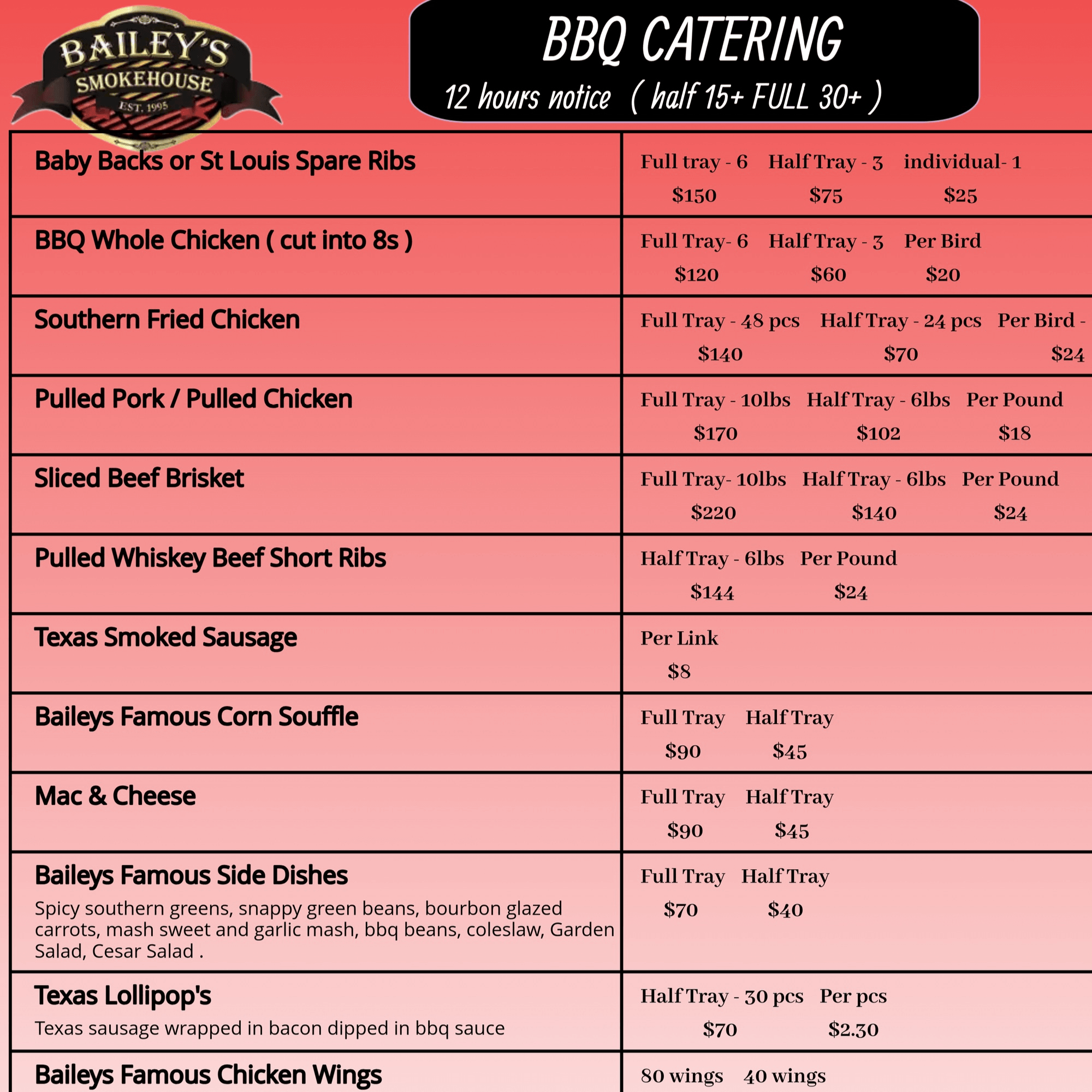 Bailey's Smokehouse Best BBQ in NY BBQ near me