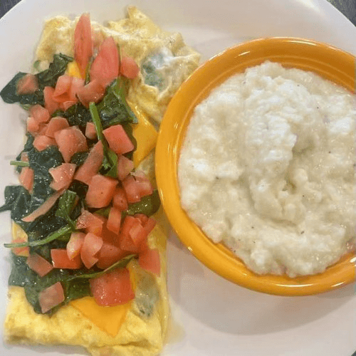 Spinach, Tomato & Cheese Omelette
