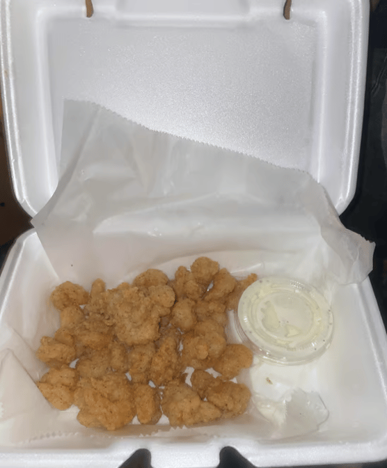 1/2 Lb of Popcorn Shrimp.