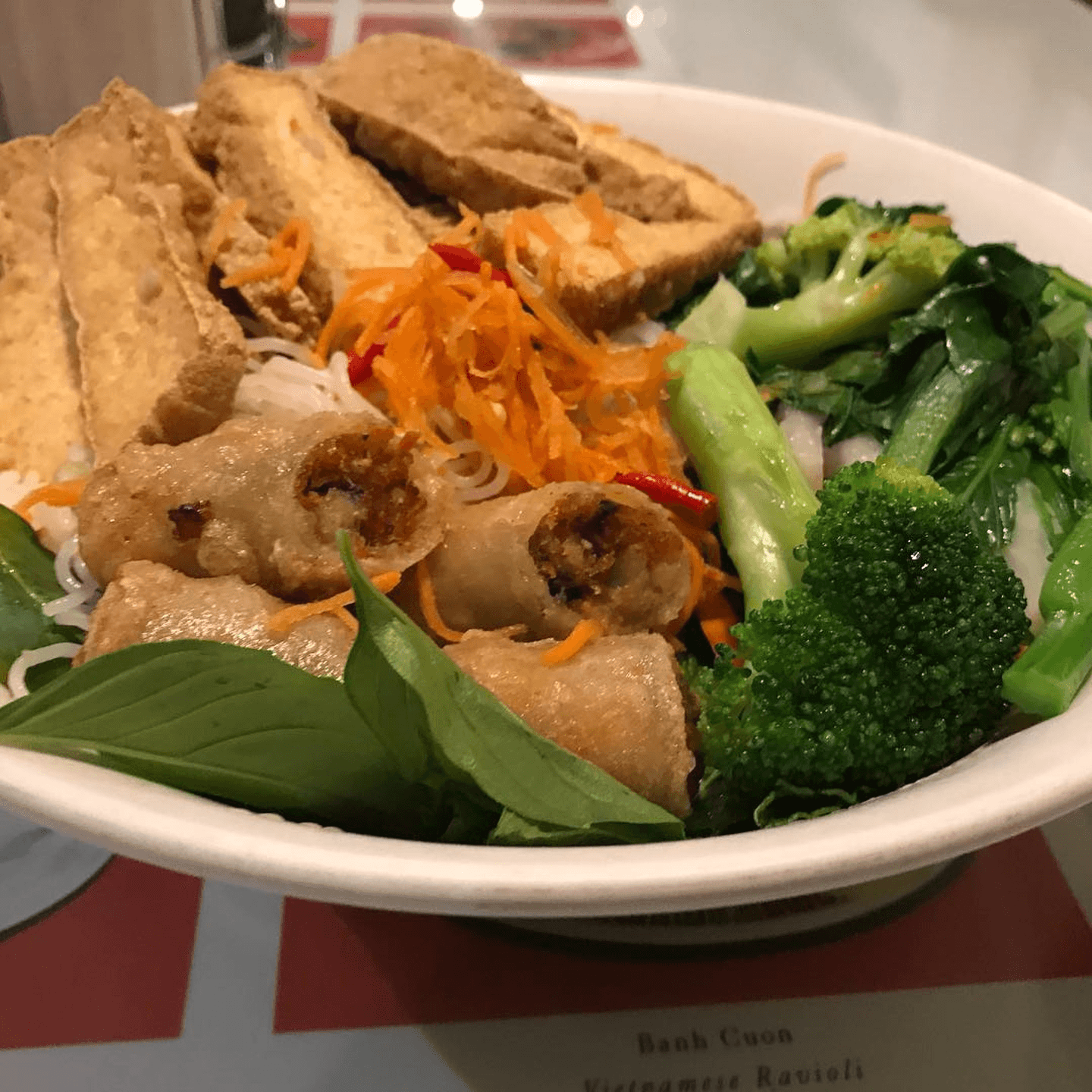 Our Signature Spring Rolls and Steamed Vegetables