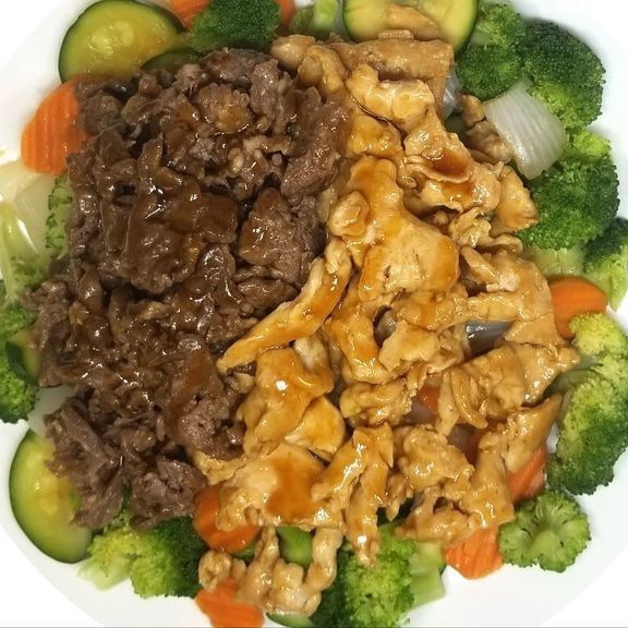V4. Chicken & Beef Teriyaki Bowl.