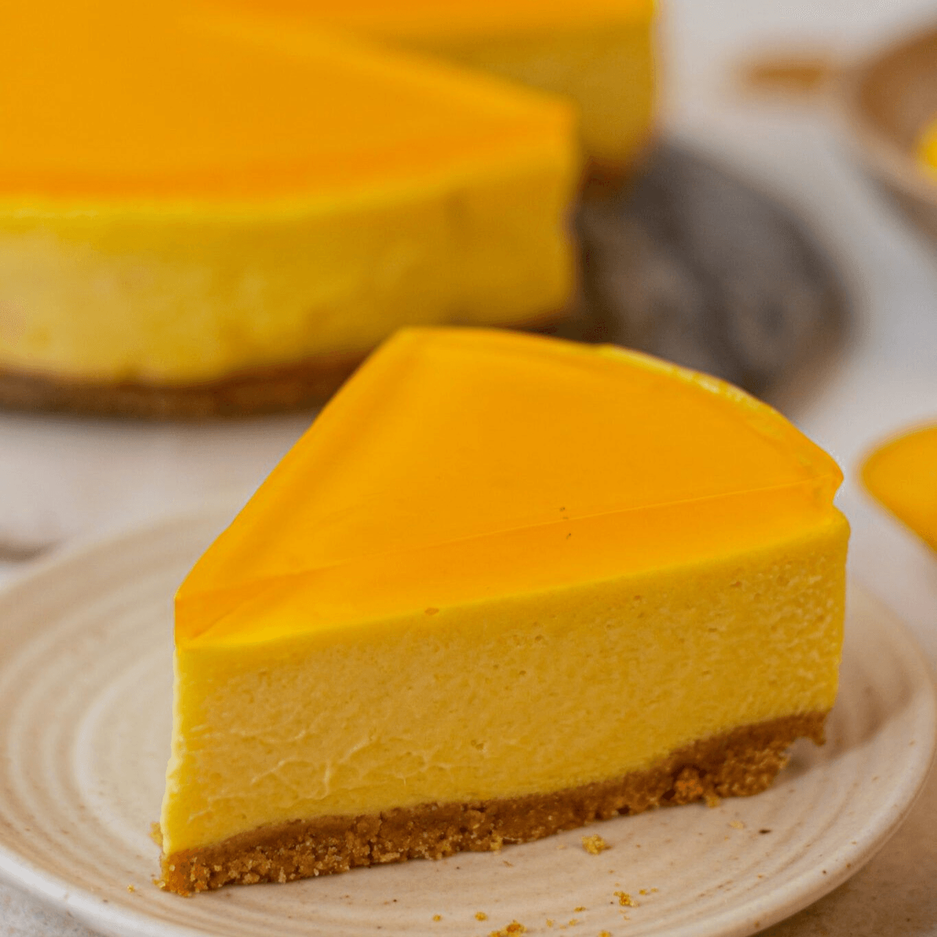 Mango cheesecake.