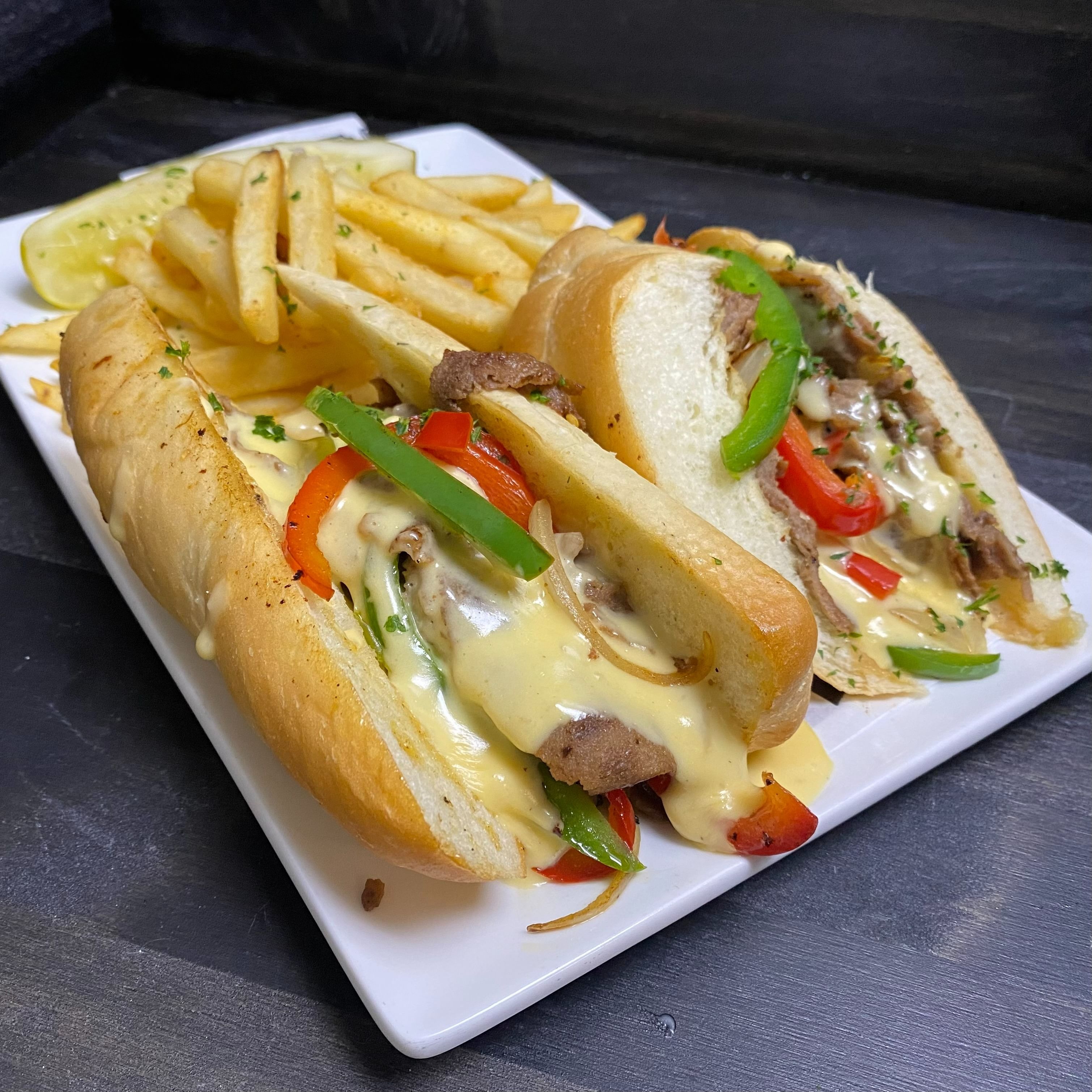 JJ's cheesesteak sandwich.