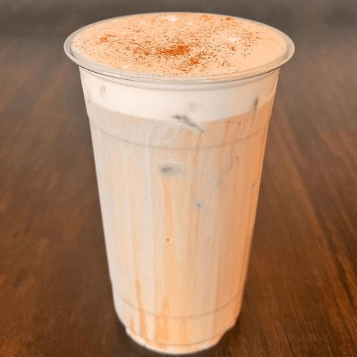 Pumpkin Cream Chai Latte, Iced.