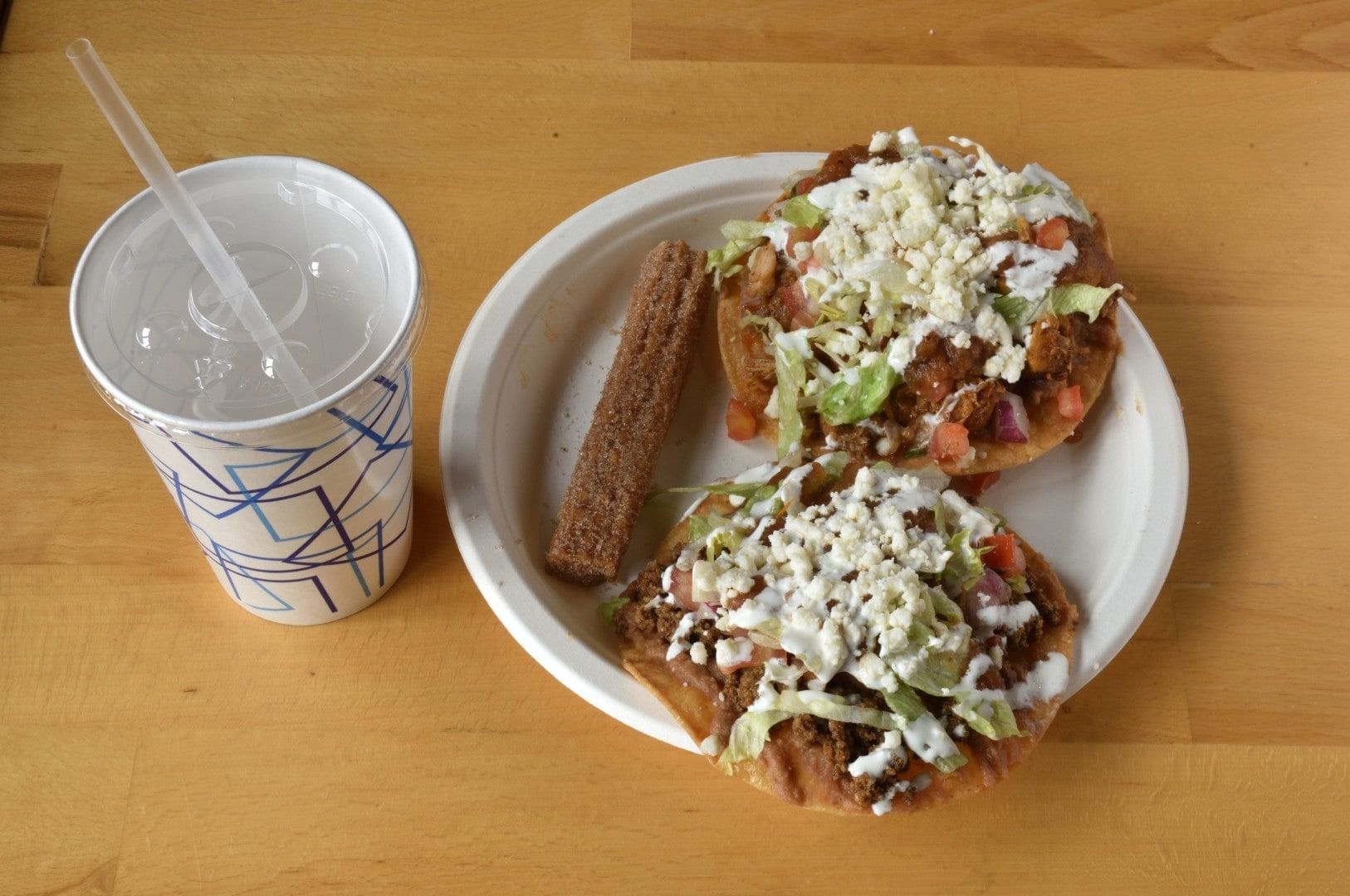 Lunch Specials - Chicken & Beef Tostada Lunch And 8" Churro.