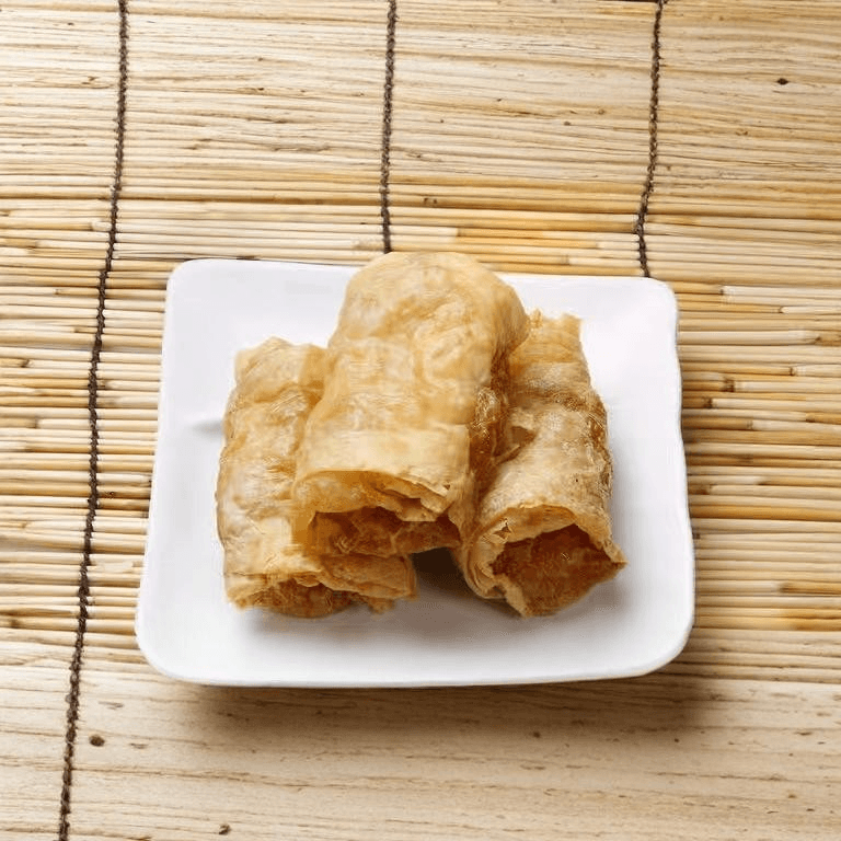 Fried Tofu Skin with Shrimp & Chives / 鮮蝦腐皮卷.