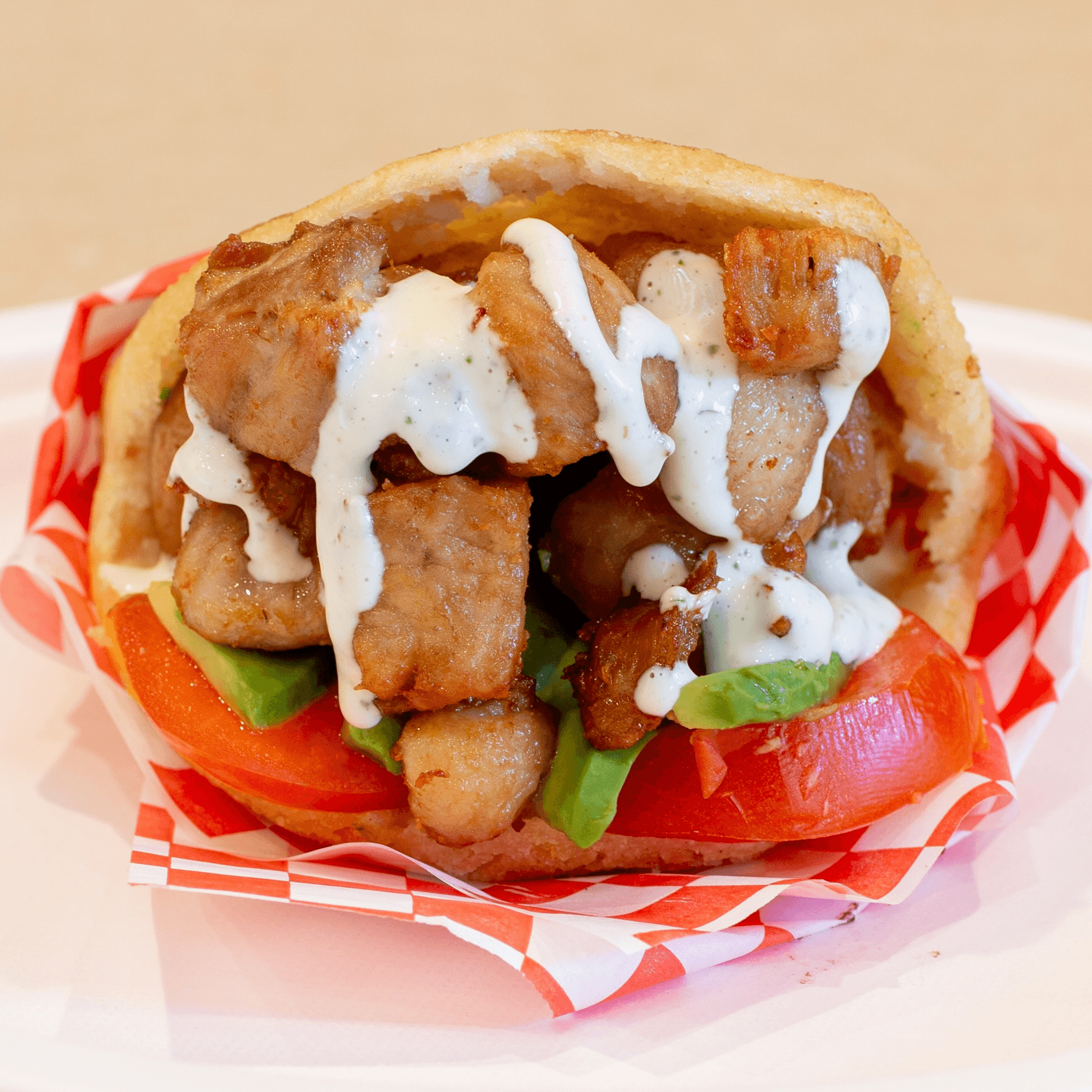 Fried Pork Arepa - Arepa de Cochino Frito.