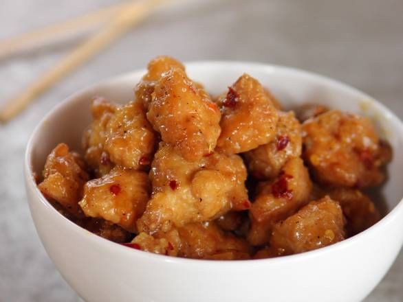 ORANGE CHICKEN.