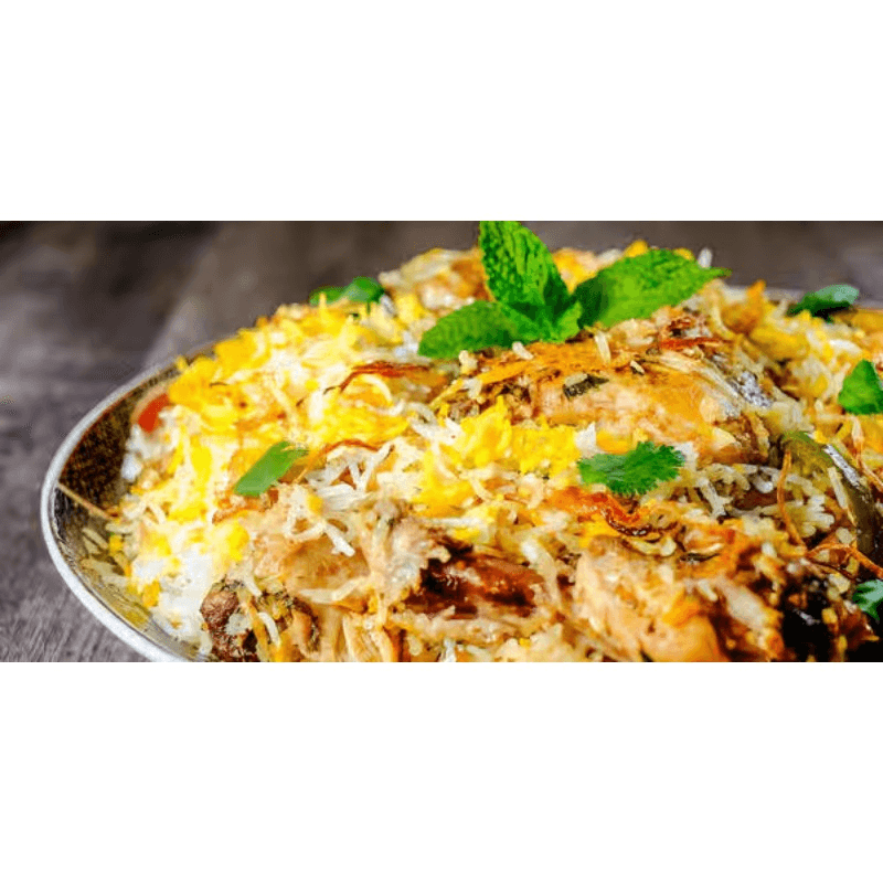 Chicken biryani.